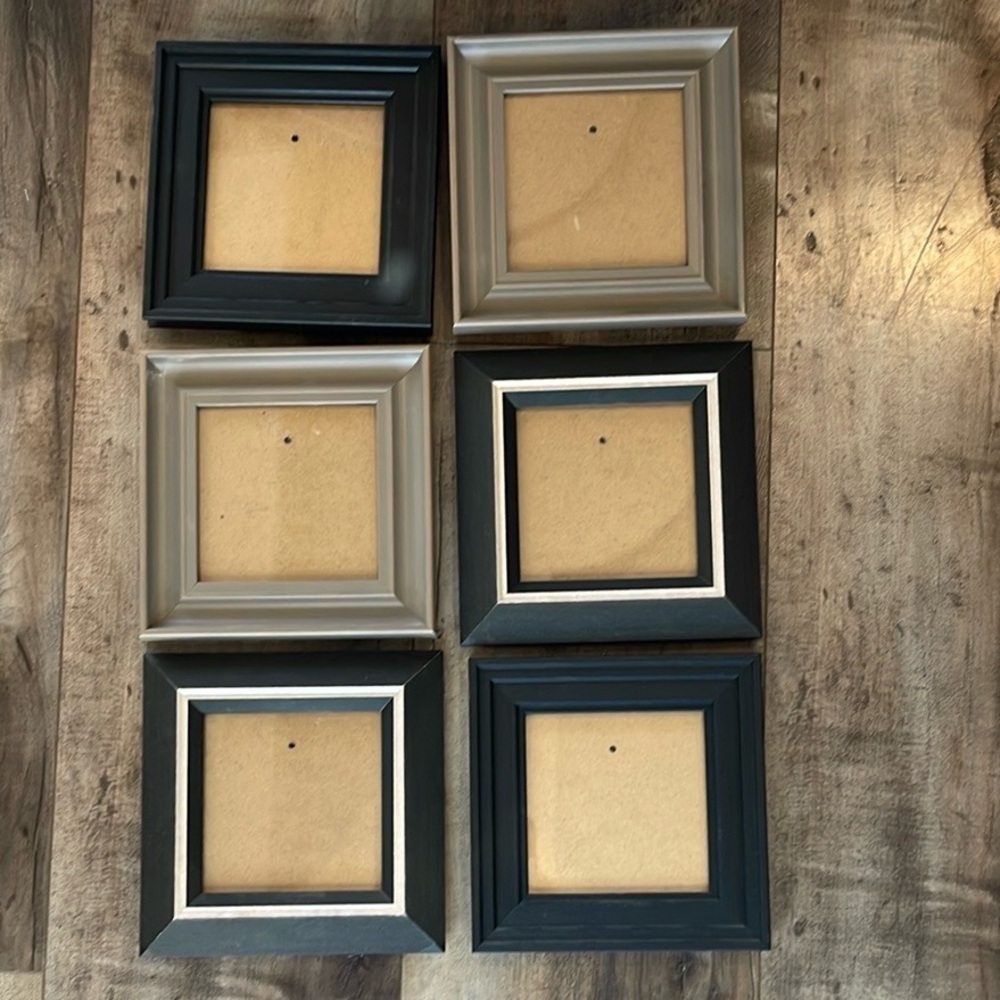 🏷️4x4 picture frame bundle Elegant Black and Gray Picture Frame Set
